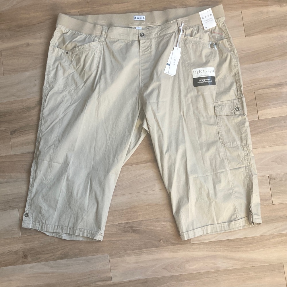 Dash tan Taylor Capri comfort waist cargo pocket comfee flex elastic waist 3X - Picture 6 of 17